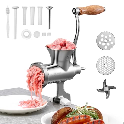 VEVOR Manual Meat Grinder, 304 Stainless Steel Hand Crank Mincer with