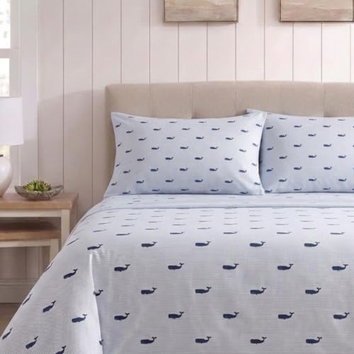Nautica - Queen Cotton Percale Sheet Set with Matching Pillowcases