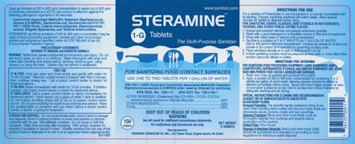 Sanitizer Tablets with Test Strips - 6 Pack, Food Contact Surface Disinfection