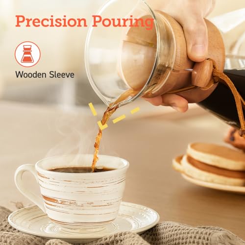 34oz Pour Over Coffee Maker with Double Layer Stainless Steel Filter - Clear Variation