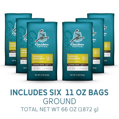 Caribou Coffee Vanilla Hazelnut Dreamstate Ground Coffee - 6 Pack of 11 Ounce Bags