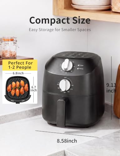 Mini Air Fryer 2.1 Quart Compact Small Kitchen Countertop Black - Basic Variation