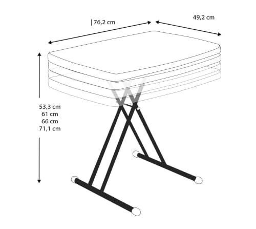 Adjustable Folding Laptop Table TV Tray - 30 Inch White Granite