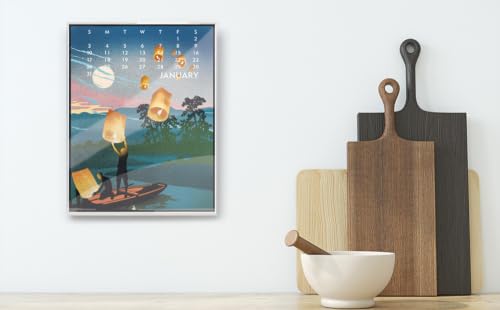 Art Calendar Posters Set - Inspirational Artwork by Johanna & Linnea Riley, 11 x 14 Inches