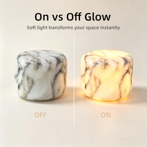 Natural Marble Lamp Cordless Pat Control Night Light Rechargeable