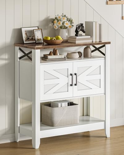 Farmhouse Console Table with Power Outlet, Storage & Entryway Design