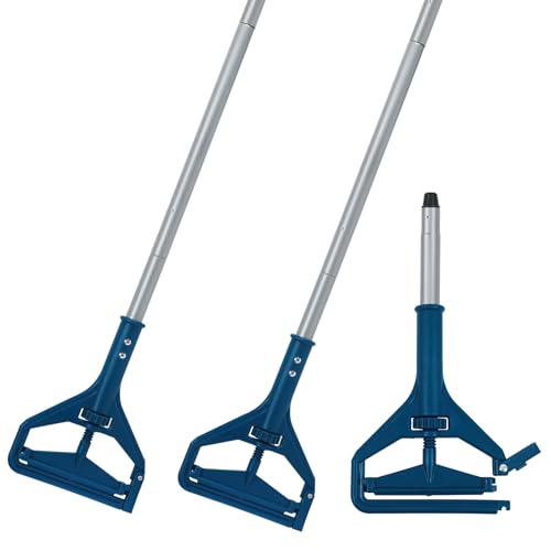 KalTell Blue 2-Pack Commercial Quick-Change Mop Handles - Heavy Duty, 55" Telescopic, Industrial Floor Cleaning
