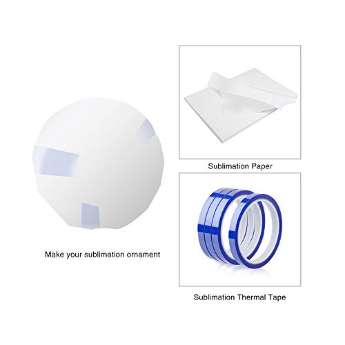 2.75 Inch Round Sublimation Ceramic Ornaments - 25 PCS White with Gold Strings