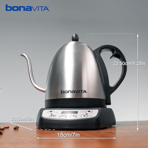 Bonavita 1L Digital Variable Temperature Gooseneck Electric Kettle - Plastic Black