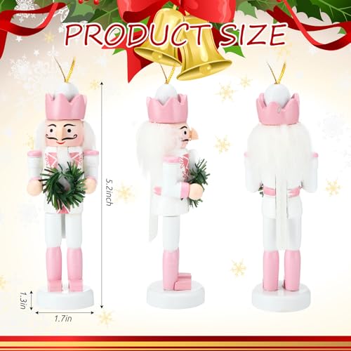 Jetec 10 Pcs Cute Christmas Nutcracker Ornaments - Pink Styles