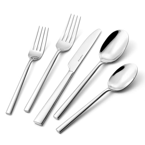 KINGSTONE 20-Piece Silver Flatware Set for 4 - Stainless Steel Cutlery