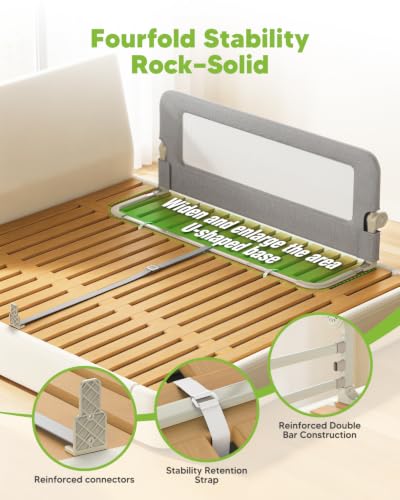 Bed Rail for Toddlers, 75IN Baby Guard Folding Up, Child Safety Side