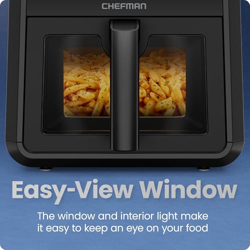 Chefman 7-Qt TurboFry Air Fryer 6-in-1 Digital Convection Oven, Space-Saving Black