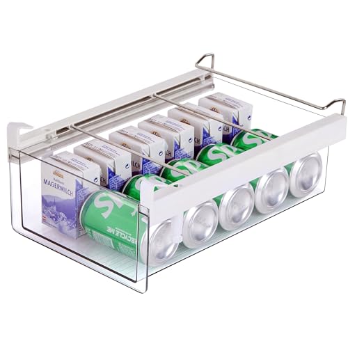 Vacane XL Deep Refrigerator Drawer Organizer, Adjustable 14-19.5 Inch Large Fridge Bin