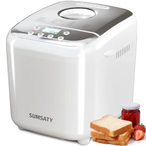 Sumsaty Automatic Bread Maker with 16 Baking Programs, 2.2LB Capacity
