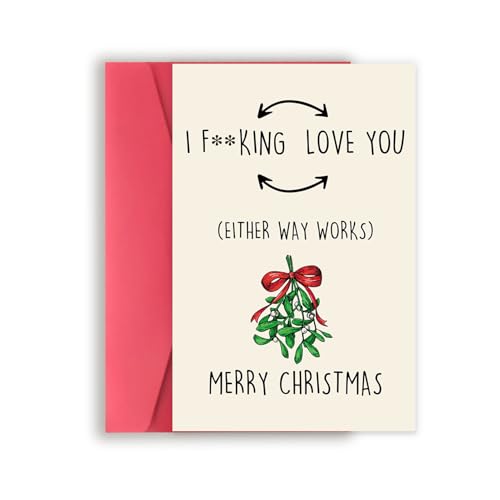 Missonemi Funny Christmas Card Gift for Women Men MS309, Naughty Holiday Greeting