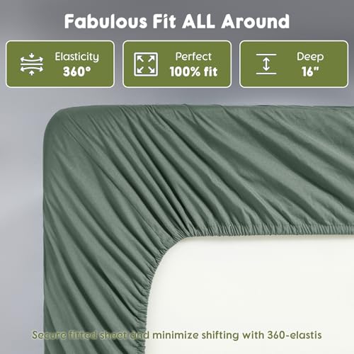 Sea Glass King Size Egyptian Cotton Sheets 600 Thread Count Luxury Bed Set