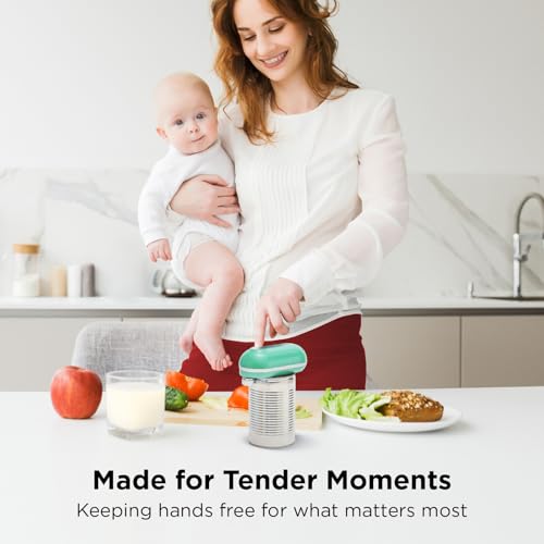 Kitchen Mama Mini Plus Electric Can Opener Teal - Rechargeable, Hands-Free, Safe Edges