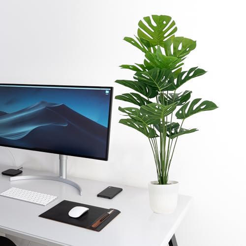 32 Inch Artificial Monstera Plants in Pots - Set of 2 Faux Tropical Trees for Home Office Garden Decor