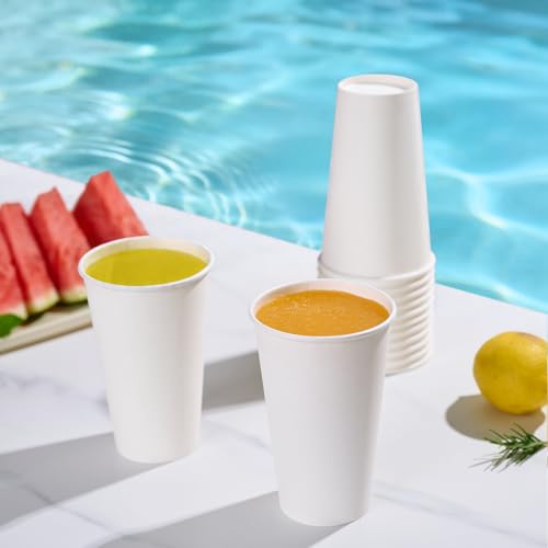 LITOPAK 210 Pack 16 oz Paper Cups, White Disposable Coffee Cups