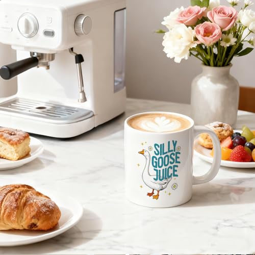 Silly Goose Juice 11 oz White Goose Ceramic Coffee Mug – White 3