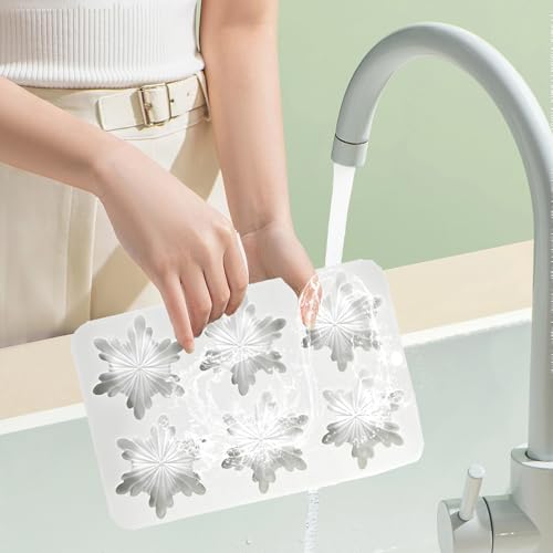 Foaryoer Snowflake Silicone Molds 2Pcs - 12-Cavity Snowflake Candy & Chocolate Molds, Christmas DIY Desserts