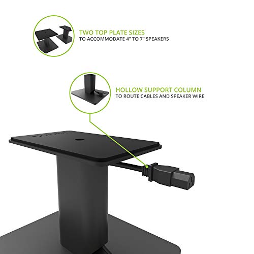 Desktop Speaker Stands for 4-7 Inch Speakers - Black Pair - Variation of 4-7" Speakers | Upto 30lb