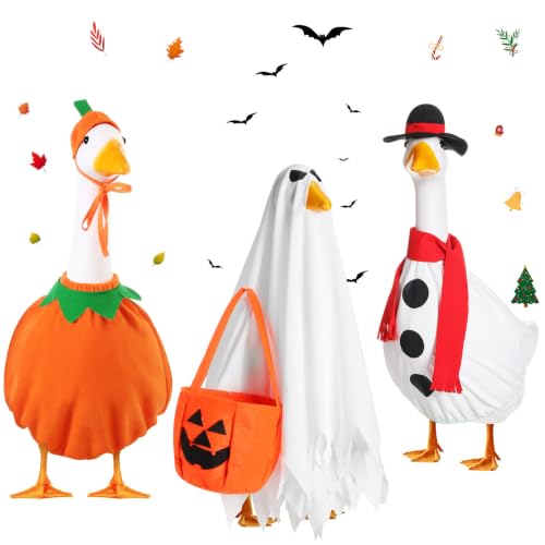 Silicherry 3-Piece Halloween Fall Porch Goose Outfit Set - 23 Inch Elegant Style