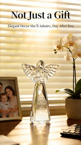 Retirement Gift for Woman Engraved Crystal Angel - Inspirational Keepsake, Present for Female Retirees