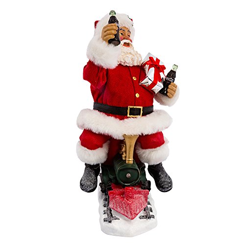 Kurt Adler 13-inch Coca-Cola Santa Train with LED Garland Battery-Operated Christmas Decor
