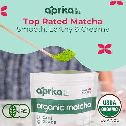 Organic Matcha Powder from Japan - Ceremonial Café Grade, 3.5 Ounce Pack - AprikaLife