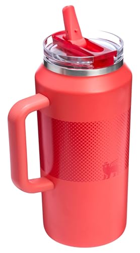 Stanley Quencher ProTour Flip Straw Tumbler with Leakproof Lid 64 oz | Built-In Straw and Handle | Large Capacity for Travel & Sports | Insulated Stainless Steel Cup | BPA-Free | Hot Coral Fade