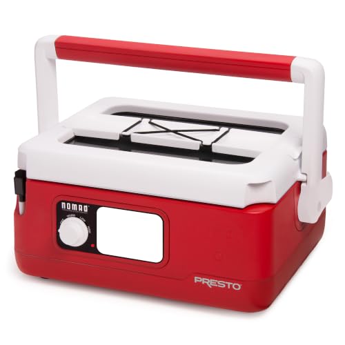 Red Presto 6-Quart Nomad Traveling Slow Cooker with Locking Lid & Carry Handle