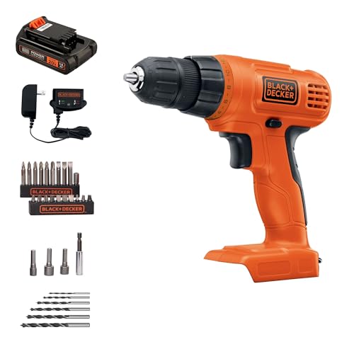 BLACK+DECKER 20V MAX Cordless Power Drill with 30-Piece Bit Set and Battery
