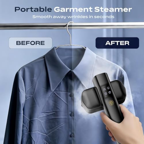 REXYHOME Black Travel Steamer for Clothes 1000W Portable Iron & Garment Steamer