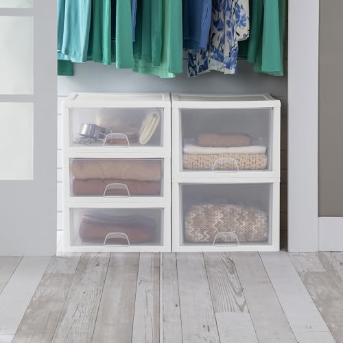 Sterilite 16 Quart Stacking Drawer Storage Organizer - 6 Pack