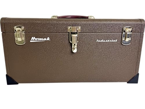 Homak 20-Inch Industrial Steel Toolbox with Powder Coat, Lockable, Brown