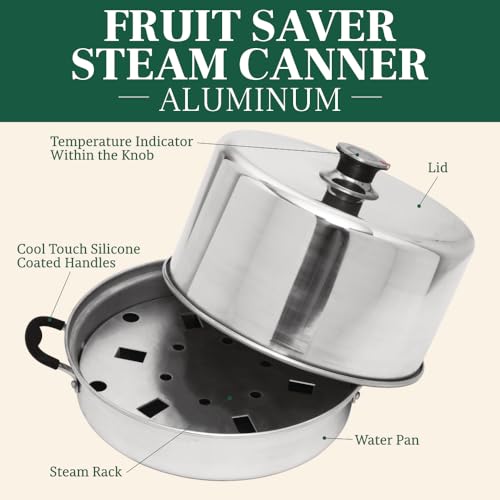 Kitchen Crop Aluminum Steam Canner with Temperature Indicator - Large Capacity