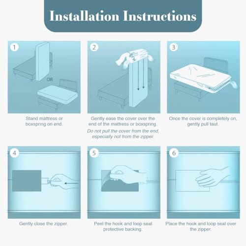 King Size Waterproof Mattress Protector with Zipper - Fully Encasement