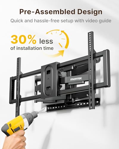 monTEK Full Motion TV Wall Mount for 43-100 Inch TVs – Heavy Duty Adjustable Bracket