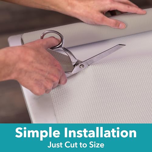 Non Slip Shelf Liner 12 in x 10 ft Pack of 6 - White Cabinet & Drawer Protectors