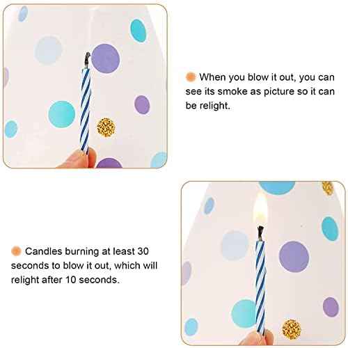 Magic Trick Relighting Candle, 40 Packs Birthday Candles Fun Prank Kit Cake Tricks and Decorations for Birthday, Party, Christmas, Celebration (Multi, 40Pieces)