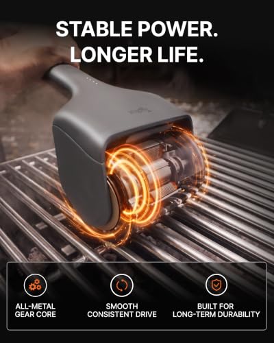 Electric Grill Brush with Anti-Stall Tech - Bristle-Free, Silver Grey