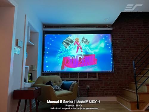 100-Inch Manual Pull-Down Projector Screen 16:9 HD 4K 8K Ultra HDR Home Theater