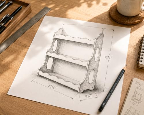 Kids Bookshelf Wooden Storage Shelf 31.25" x 33.5" Walnut Grain Finish - RedWalnut Pattern