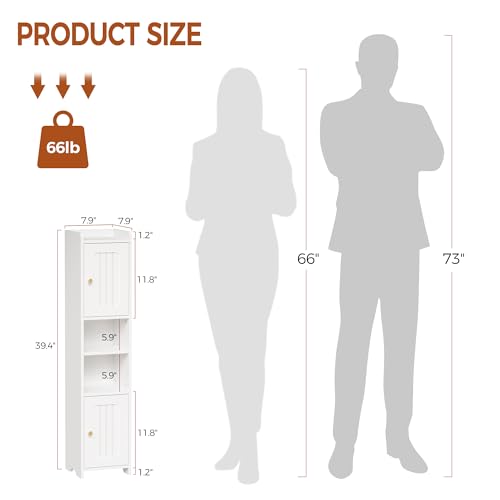 Bathroom Corner Storage Cabinet with Adjustable Shelf - Space Saving Organizer