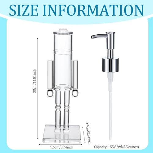 Christmas Nutcracker Soap Dispenser Set - Acrylic Refillable Hand Pump Bottles for Kitchen & Bathroom Decor