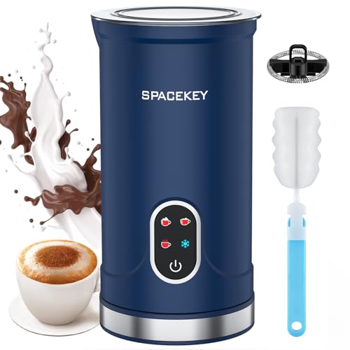 Spacekey 4-in-1 Electric Milk Frother with Auto Stop & Mute Mode, 10.1oz Foam Maker