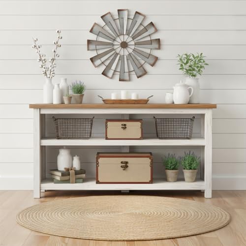 Farmhouse Storage Trunks Set of 3 Linen and Wood Vintage Chests for Living Room & Bedroom
