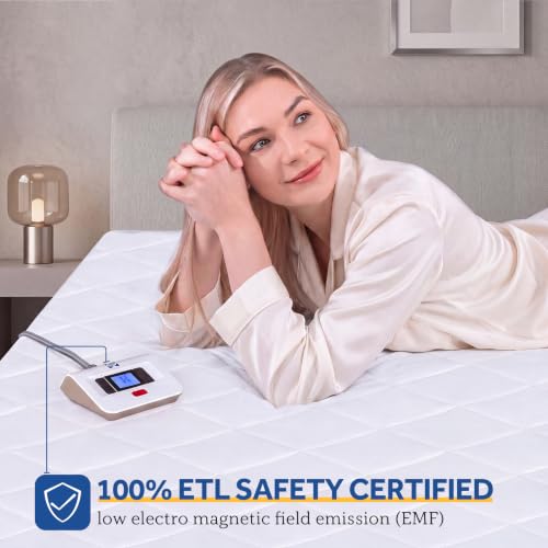 Full Size Heated Mattress Pad with 10 Heat Settings - Diamond Quilted Waterproof